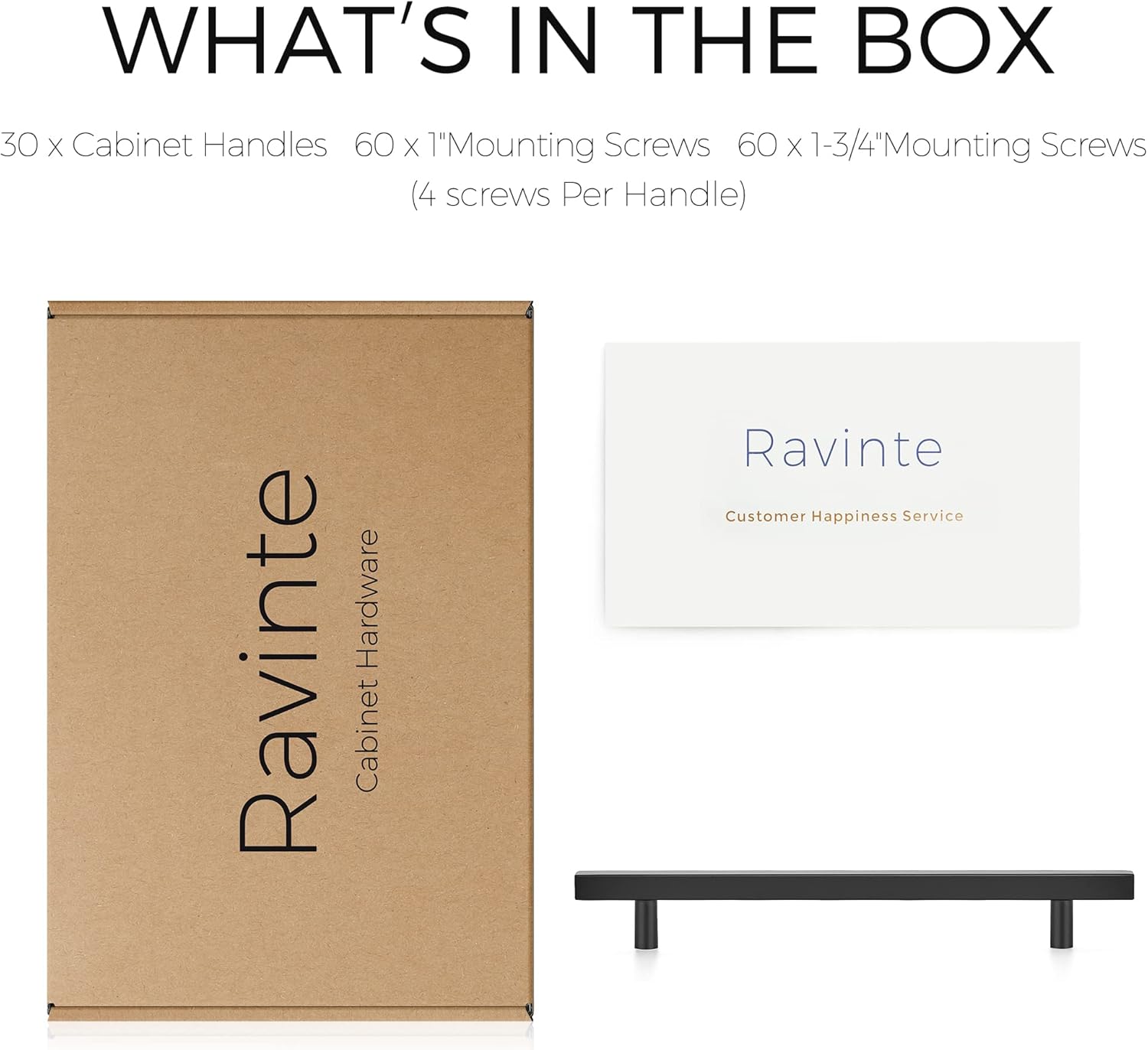 Ravinte 30 Pack 10" Square Cabinet Pulls Matte Black Stainless Steel Kitchen Cupboard Dresser Handles Cabinet Handles 10" Length, 7-1/2" Hole Center