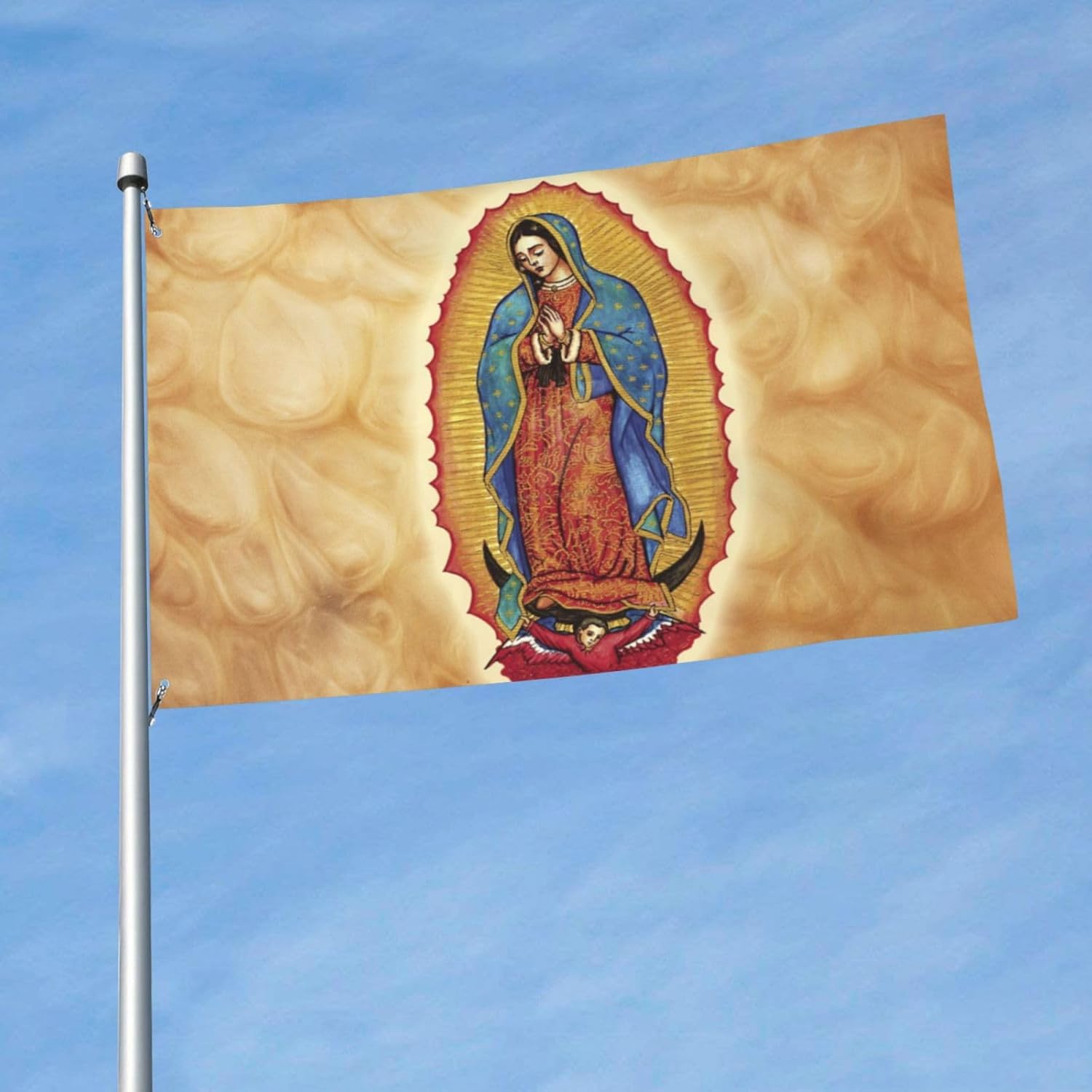 Virgin Mary Our Lady Of Guadalupe Flags 3x5 Ft Outdoor Flag Garden Flag Home Flag Yard Flags Banner Breeze Flag - Image 2