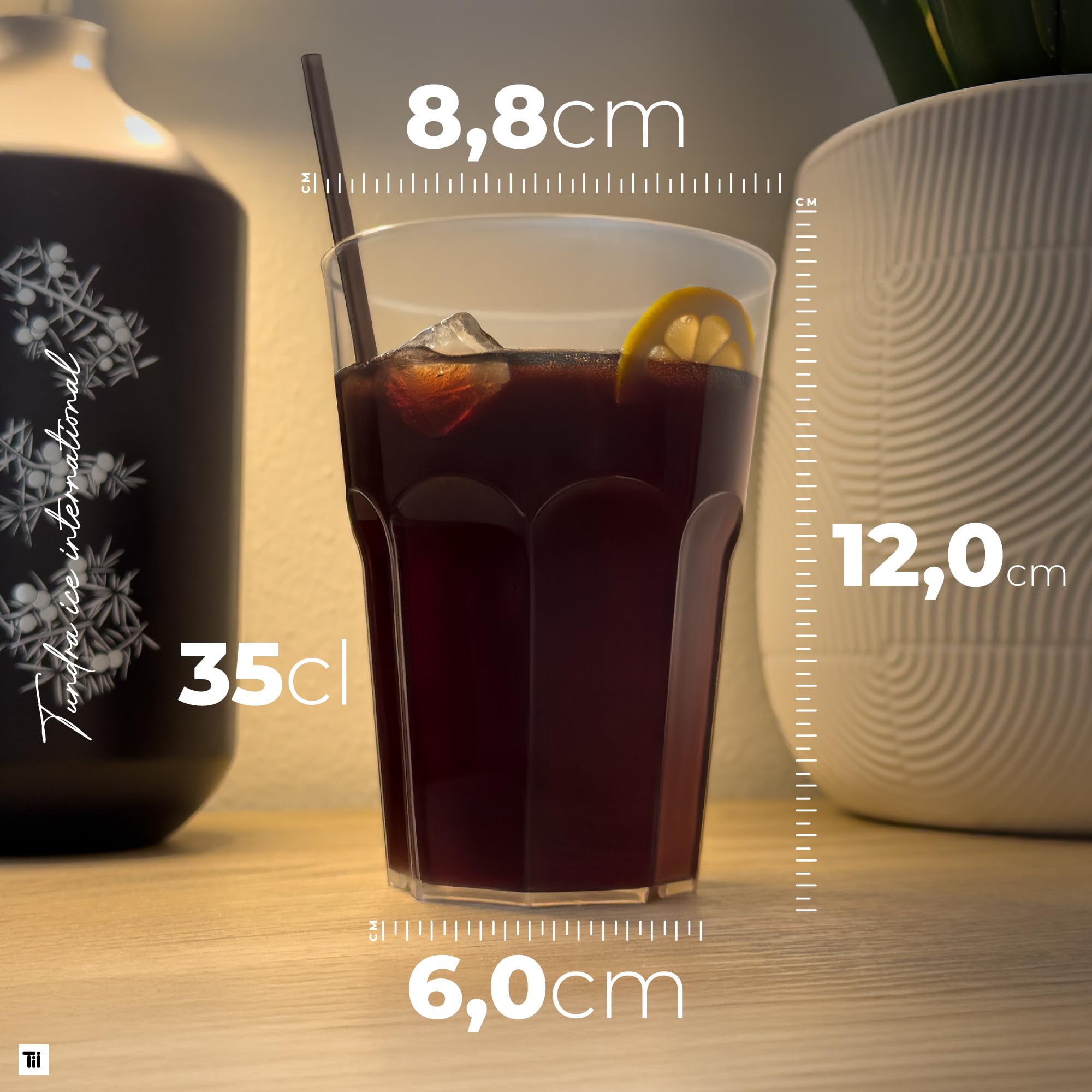 TUNDRA - Confezione 40 Bicchieri da COCKTAIL "SPRITZOTTO USA & RI-USA LEGGERO" 350 ml., BPA-FREE, in PLASTICA RICICLABILE (Polipropilene), INFRANGIBILI, Riutilizzabili e Trasparenti