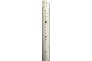 EISCO 1 Meter Stainless Steel Ruler with Stamped Centimeter and Millimeter Graduations