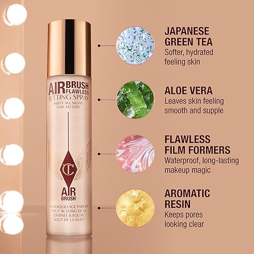 Miniatura 7 de Charlotte Tilbury Airbrush Flawless Setting Spray - Gift Set Essential - Ultra-Fine Mist to Prime & Set Makeup - Perfect for Pairing with Other