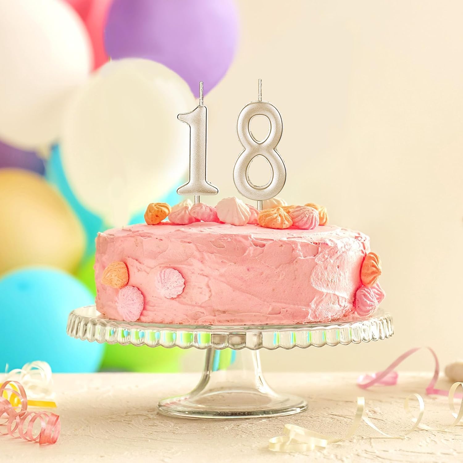 32 Pcs Numeral Birthday Candles Champagne Cake (Champagne)