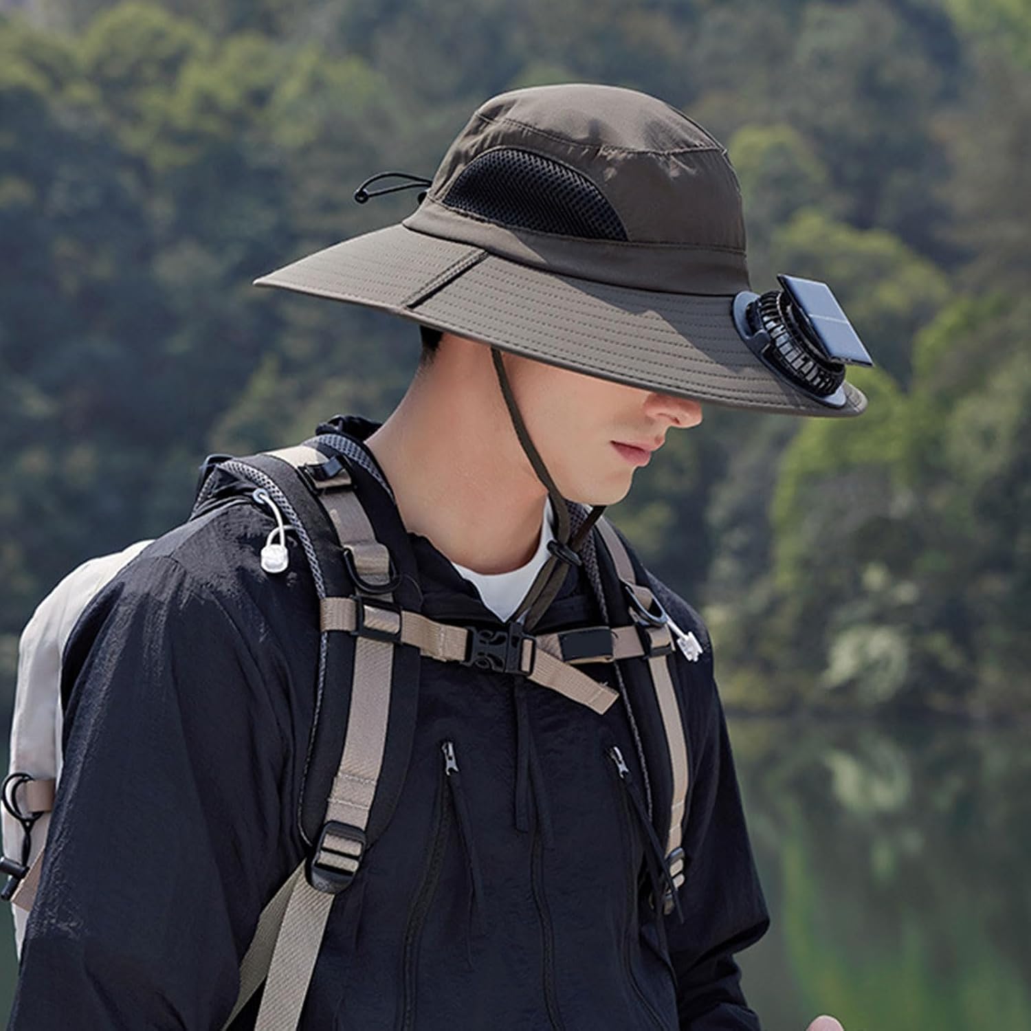 Solar Fan Caps Lightweight Breathable Design with Built in Cooling for Fishing Hiking Trip Outdoor Cooling Caps