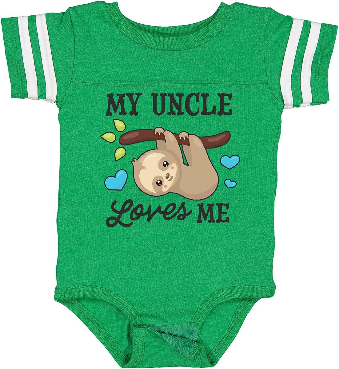 inktastic My Uncle Loves Me with Sloth and Hearts Baby Bodysuit