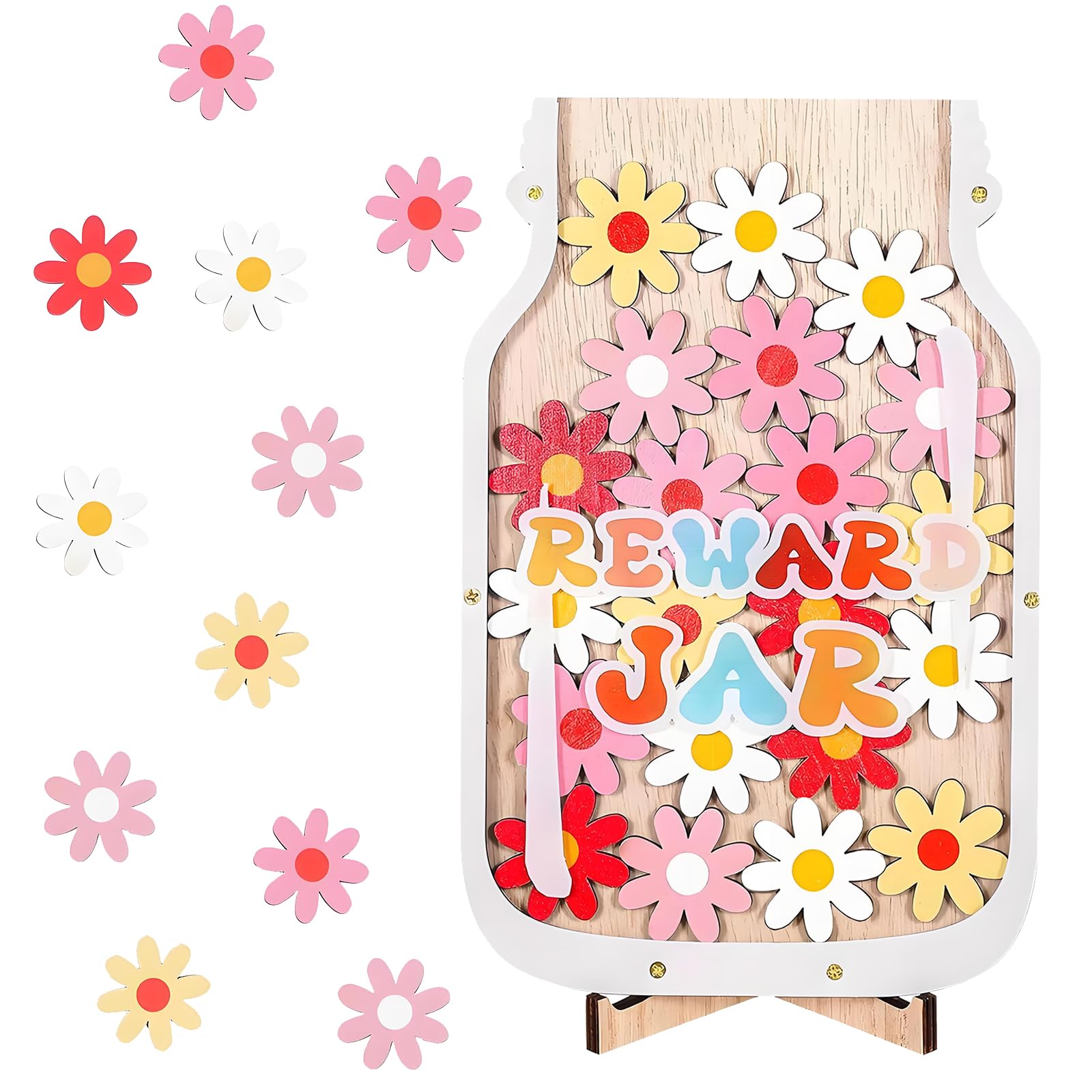 Reward Jar, Reward Jars for Children, Colorful Flower Reward Jar