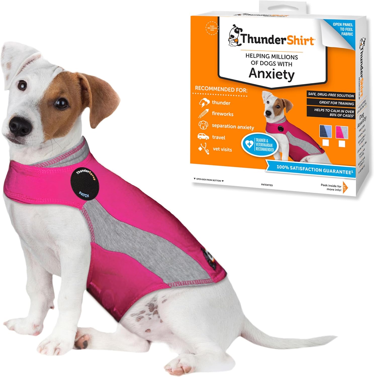 ThunderShirt for Dogs, Small, Pink Polo - Dog Anxiety Vest