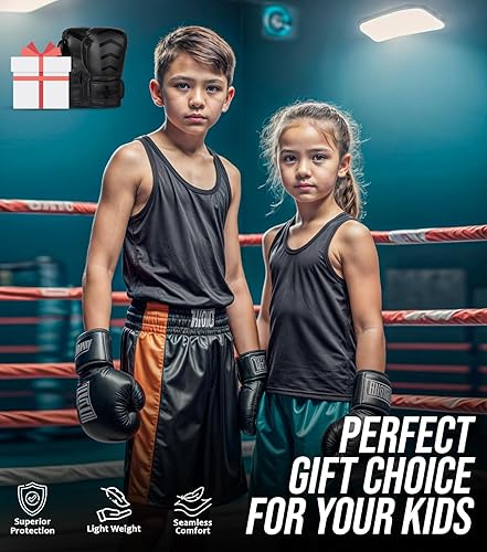 Miniatura 6 de Exxact Sports Knockout - Guantes de boxeo juveniles para niños (3-15 años) con protección acolchada y soporte para la muñeca, guantes de boxeo de