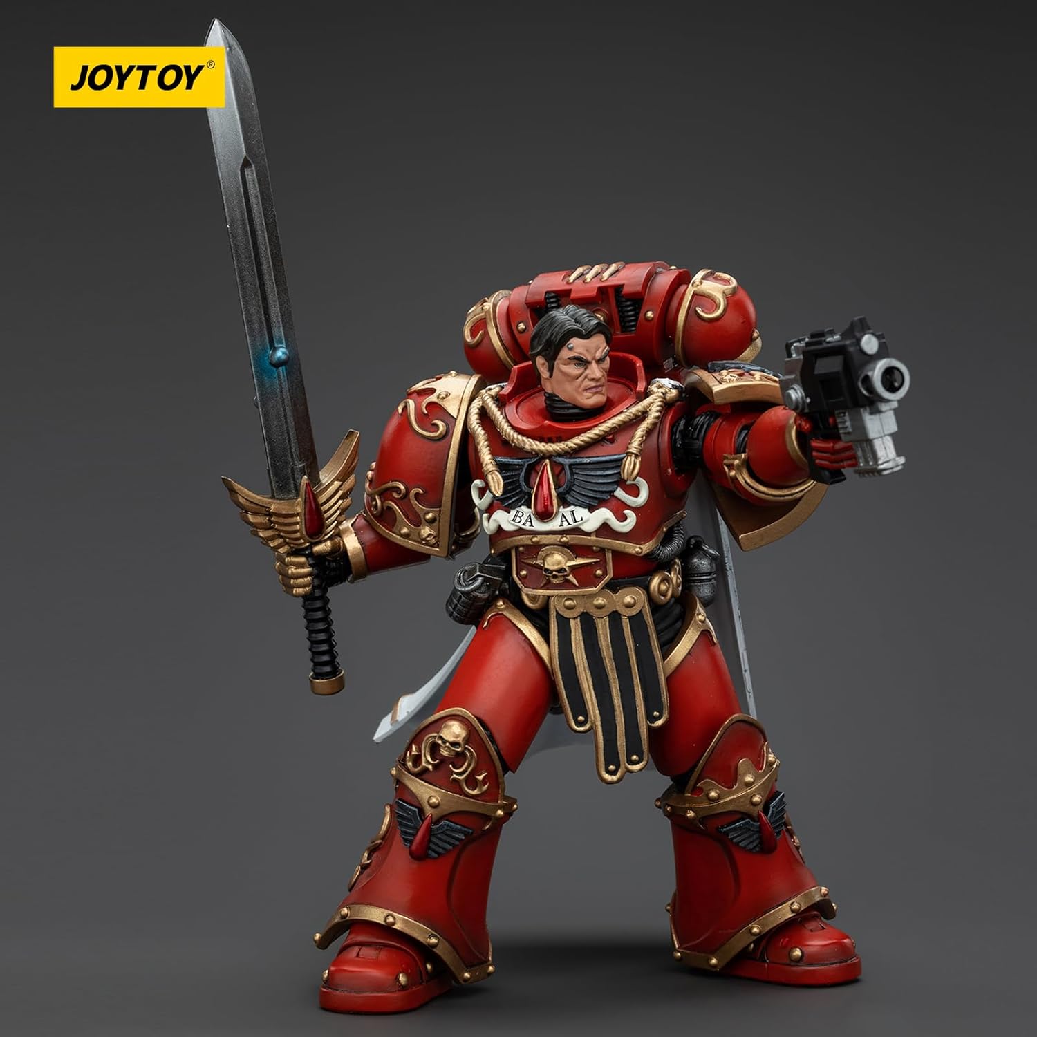 JOYTOY Warhammer 40k Blood Angels, Blood Angels Legion Praetor with Paragon Blade 1/18 Action Figure, Dedicated to You Who Love Collecting