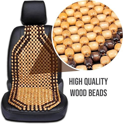 Vista 4 de Zento Deals cojín de confort para asiento con cuentas de madera