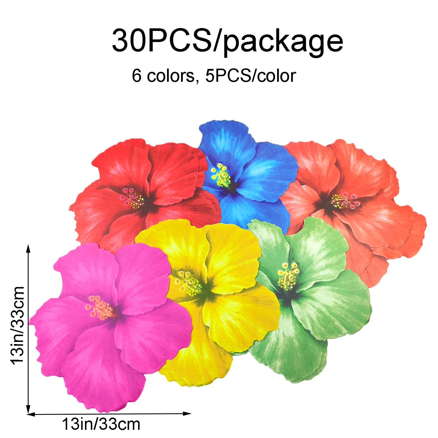 Manteles individuales de papel con forma de flor, manteles individuales de flores de hibisco para platos, decoración del hogar, cena, fiesta (flores de hibisco)