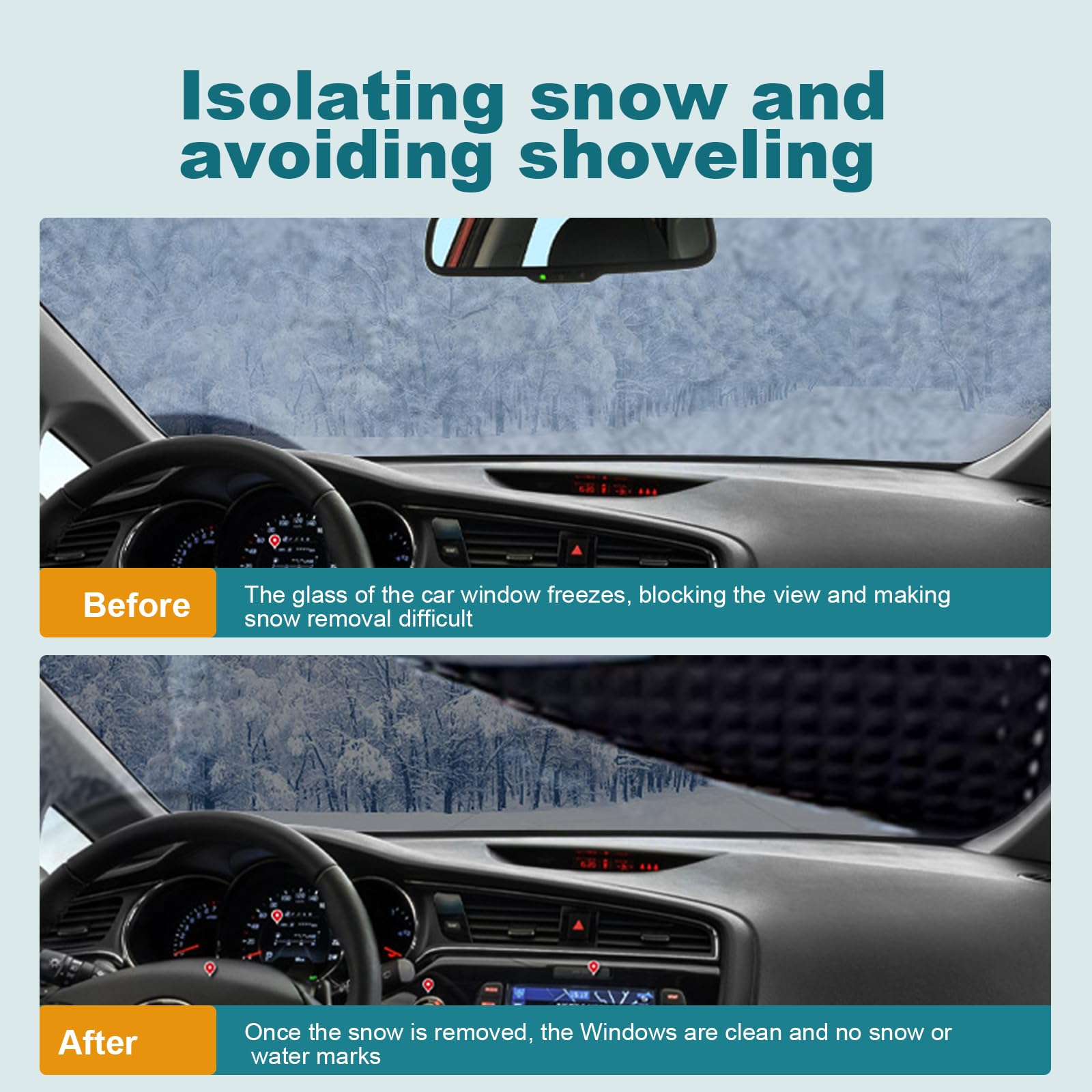Frontscheibenabdeckung Winter Scheibenabdeckung Auto Windschutzscheibenabdeckung mit Seitenspiegelabdeckung Eindicken, Windschutzscheibe Schnee Abdeckung für die Gegen Schnee, EIS, Frost, Staub