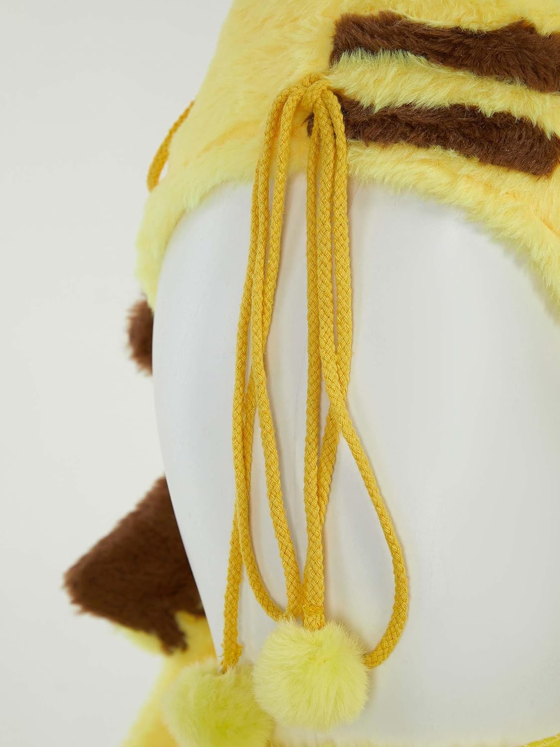 Mobbunny Anime Cosplay Lingerie Set for Women Yellow Plush Pajamas Homewear Furry Paw Gloves Hoodie Top and Bra Panty