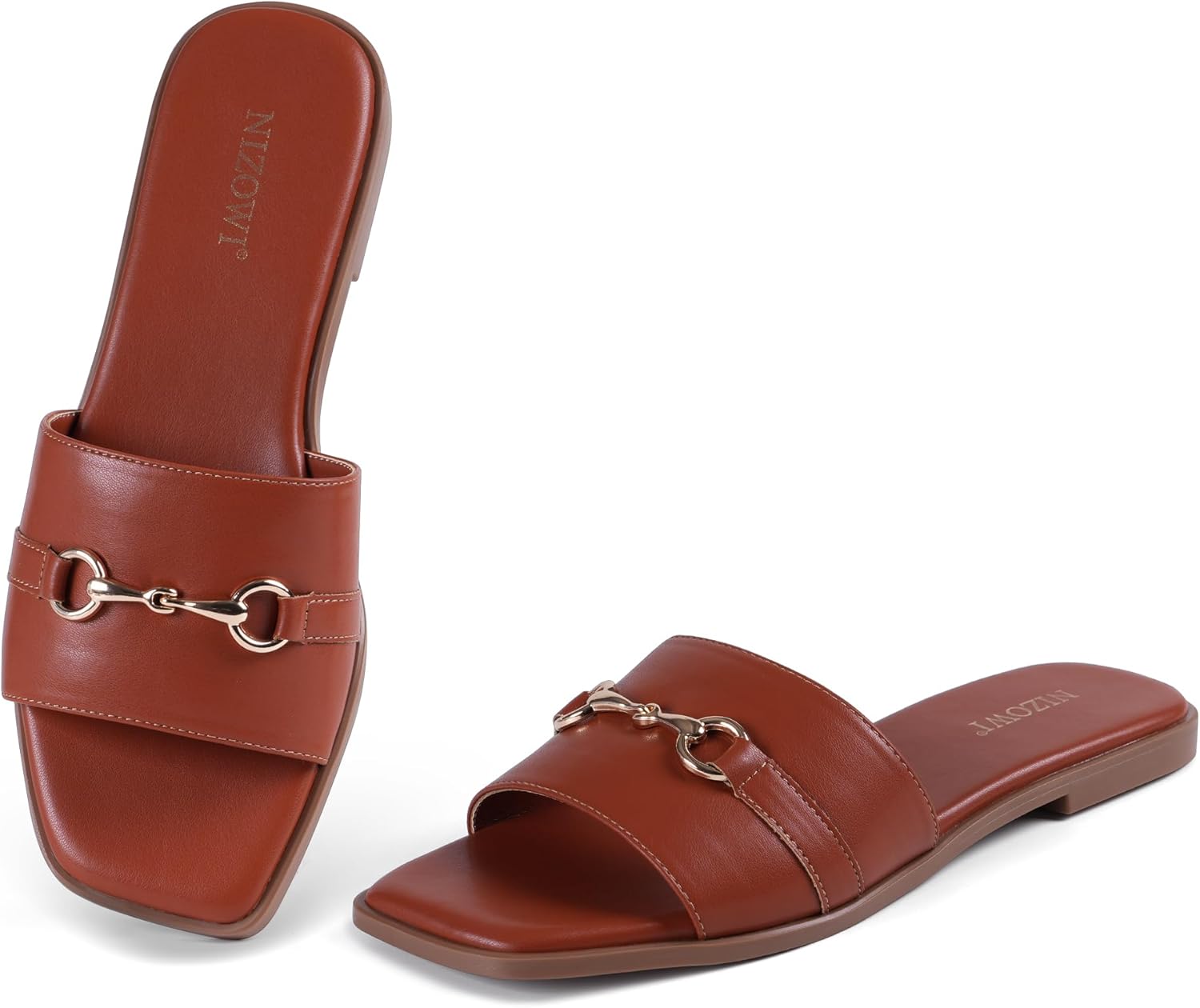 Women's Dressy Flat Sandals - Comfortable Slip-On Design