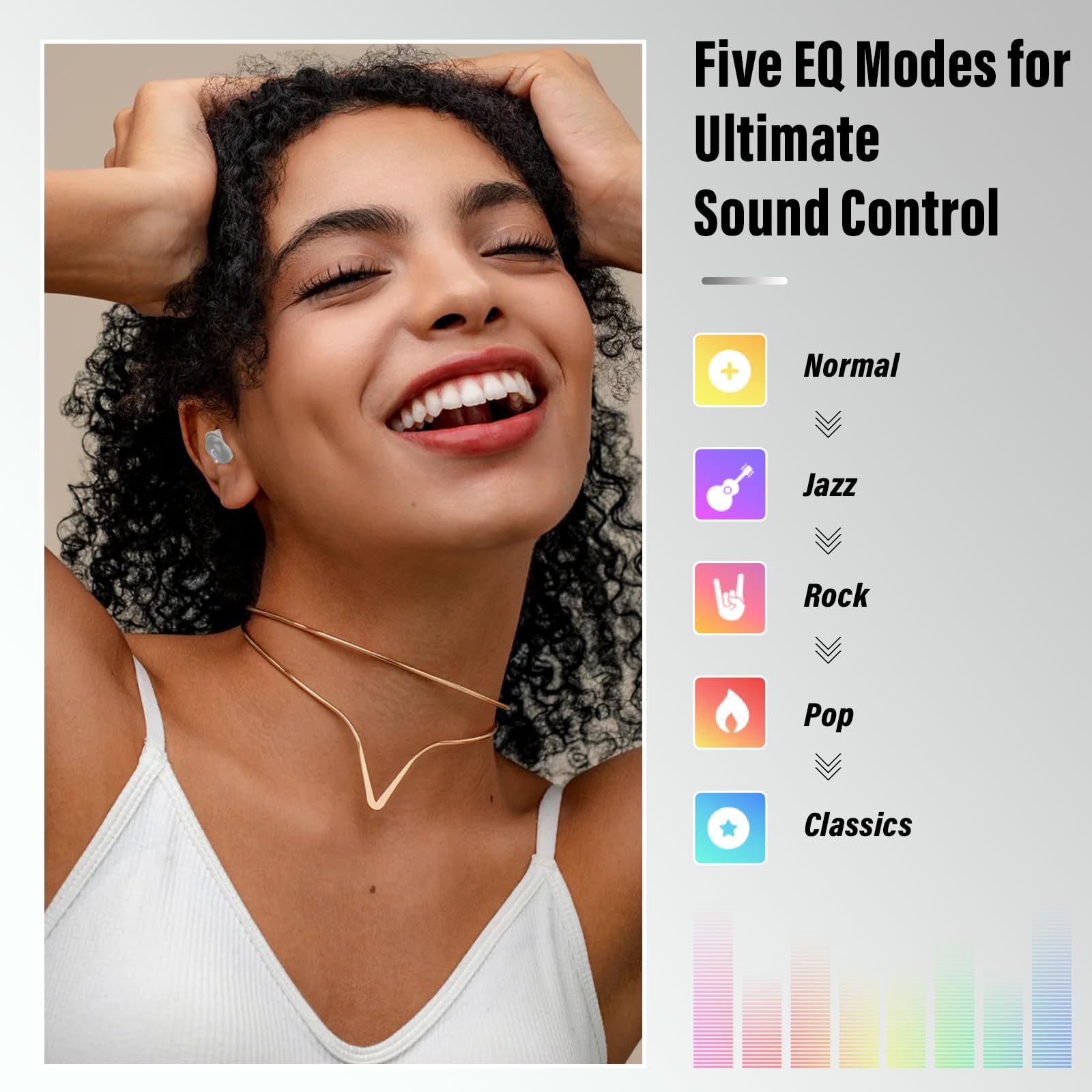 VEKJ Bluetooth Kopfhörer, Mini 48H Schlafkopfhörer Bluetooth 5.4 mit Touchscreen, 2025 Neue in Ear Kopfhörer Kabellos mit ENC Noise Cancelling, IPX7 Ohrhörer mit Immersiver Deep Bass Ohrhörer, beige