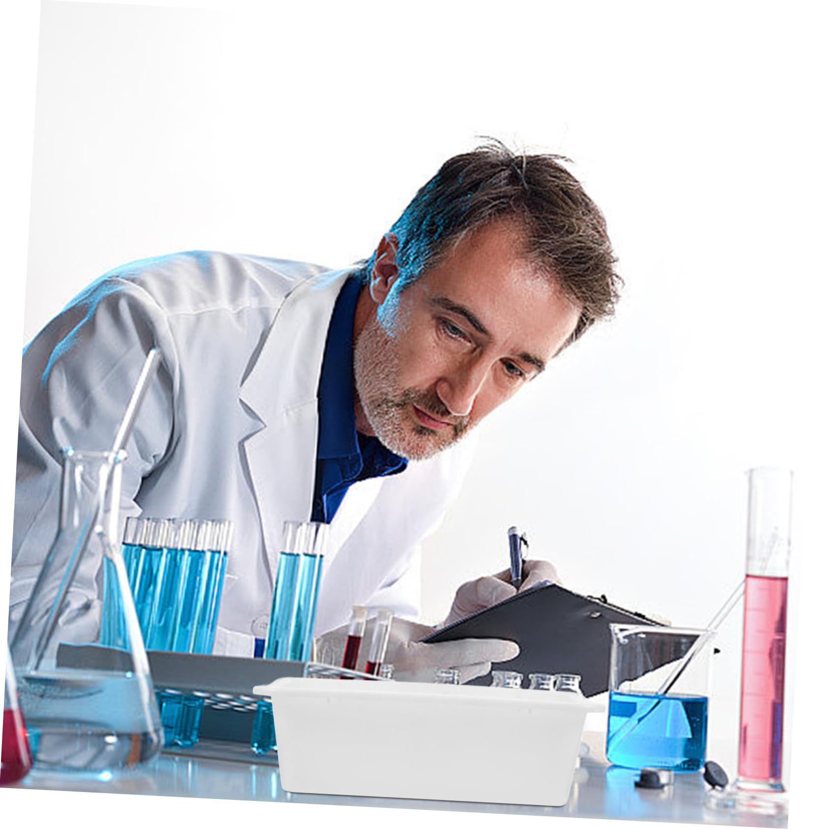 Servire vassoi ， 2 pezzi di plastica piatto quadrato vassoio di utilità bilancia vassoi piatto da laboratorio vassoio da laboratorio vassoio for dissezione vassoio reagente