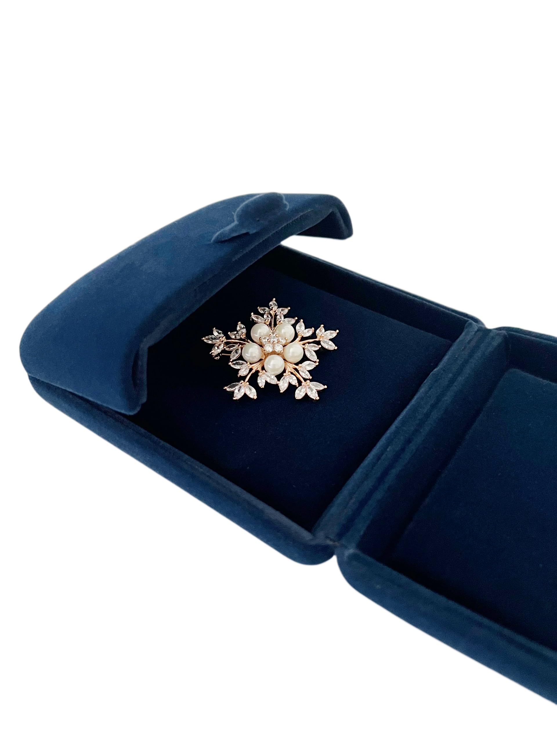 ネイビー ベルベット アクセサリーケース