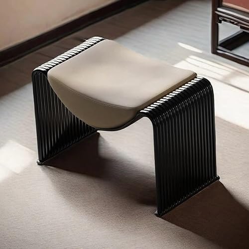 Bench for entryway with PU Leather Padded seat,Indoor midcentury end