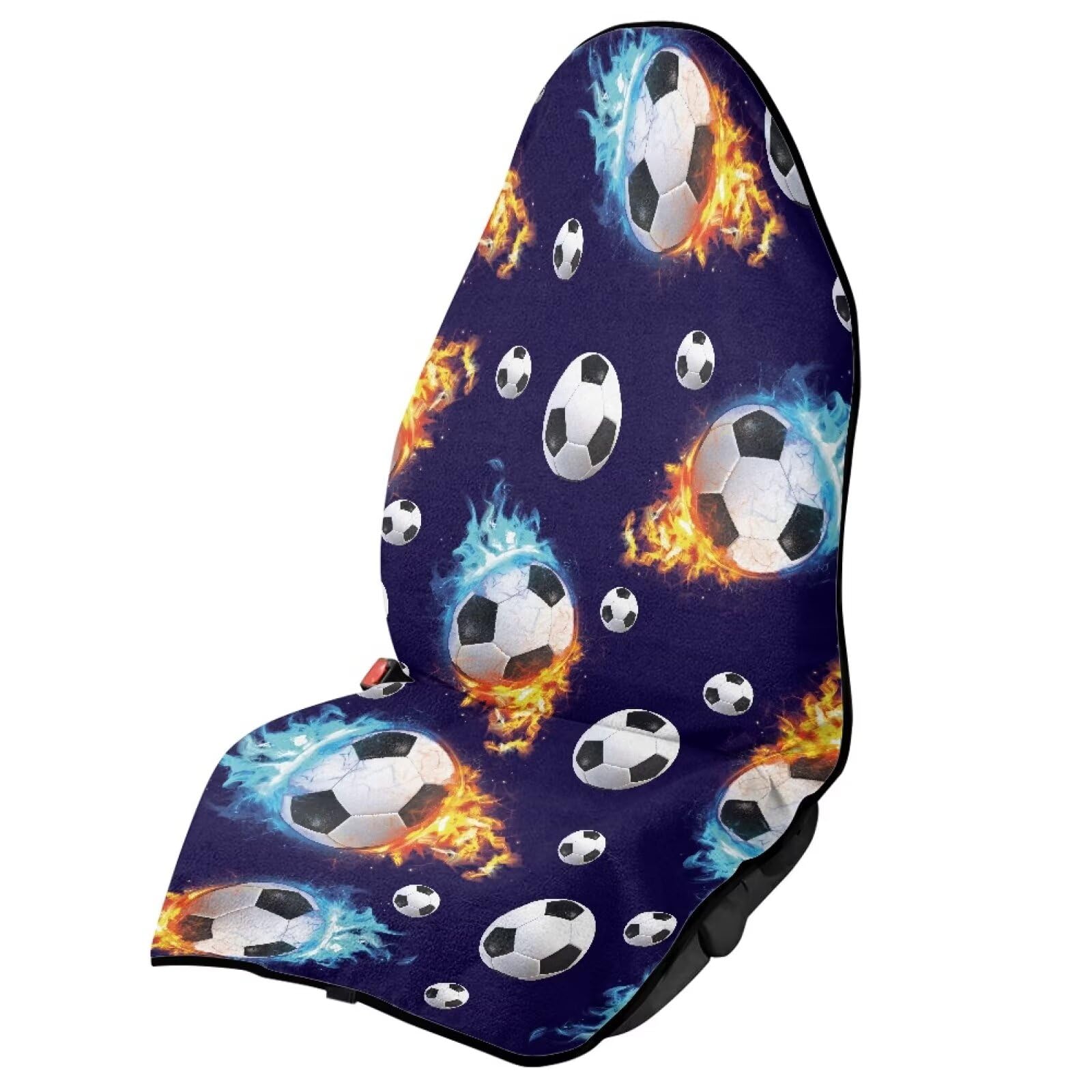 Yewattles Water Fire Soccer Waterproof Sweat Car Seat Cover Universal Fit Most Vehicles for Running Swimming Hiking Workout Surfing Activities Outdoor Sports Machine Washable