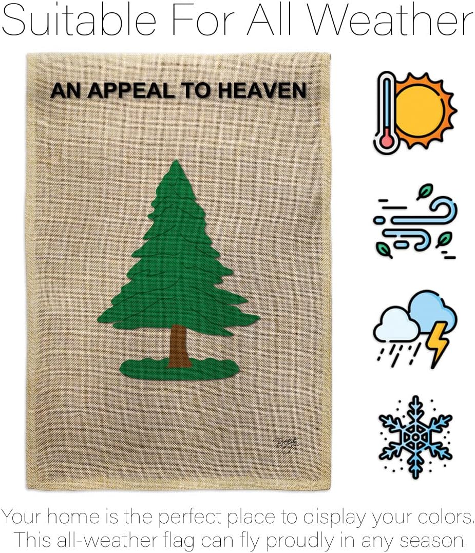 Breeze Decor Pine Tree Garden Americana US Historic July Memorial Veteran Independence United State American House Decoration Banner Small Yard Gift Double-Sided, an Appeal to Heaven Flag Made in USA