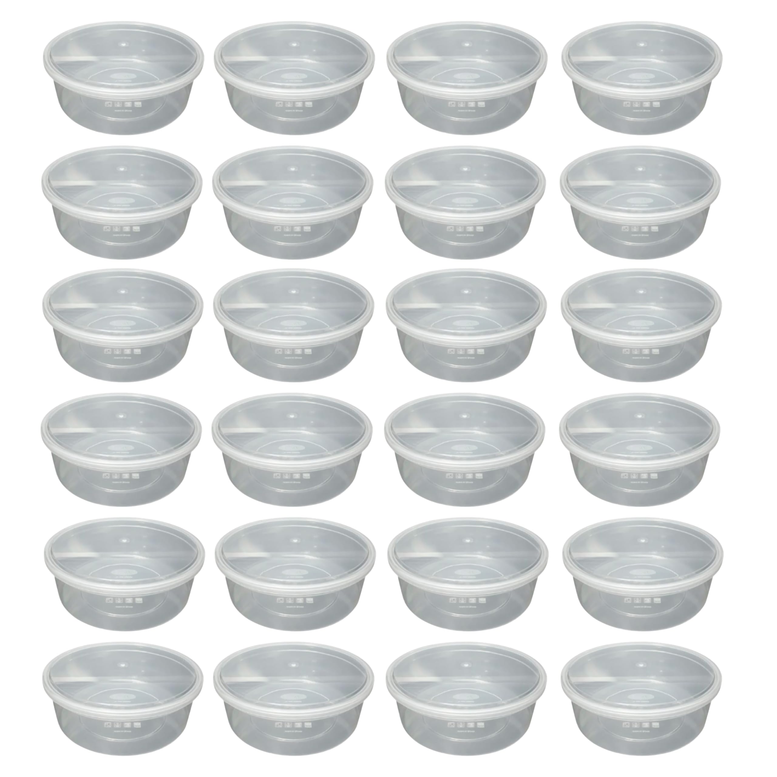M1ss Transparent 2500Ml 85Oz Clear Round Plastic Container Food Storage Box With Secure Seal Lids Perfect For Food Prep Meal, Fruit Salad & Bento Cake Boxes, Bpa Free Microwave, Freezer Safe (Set Of 25)