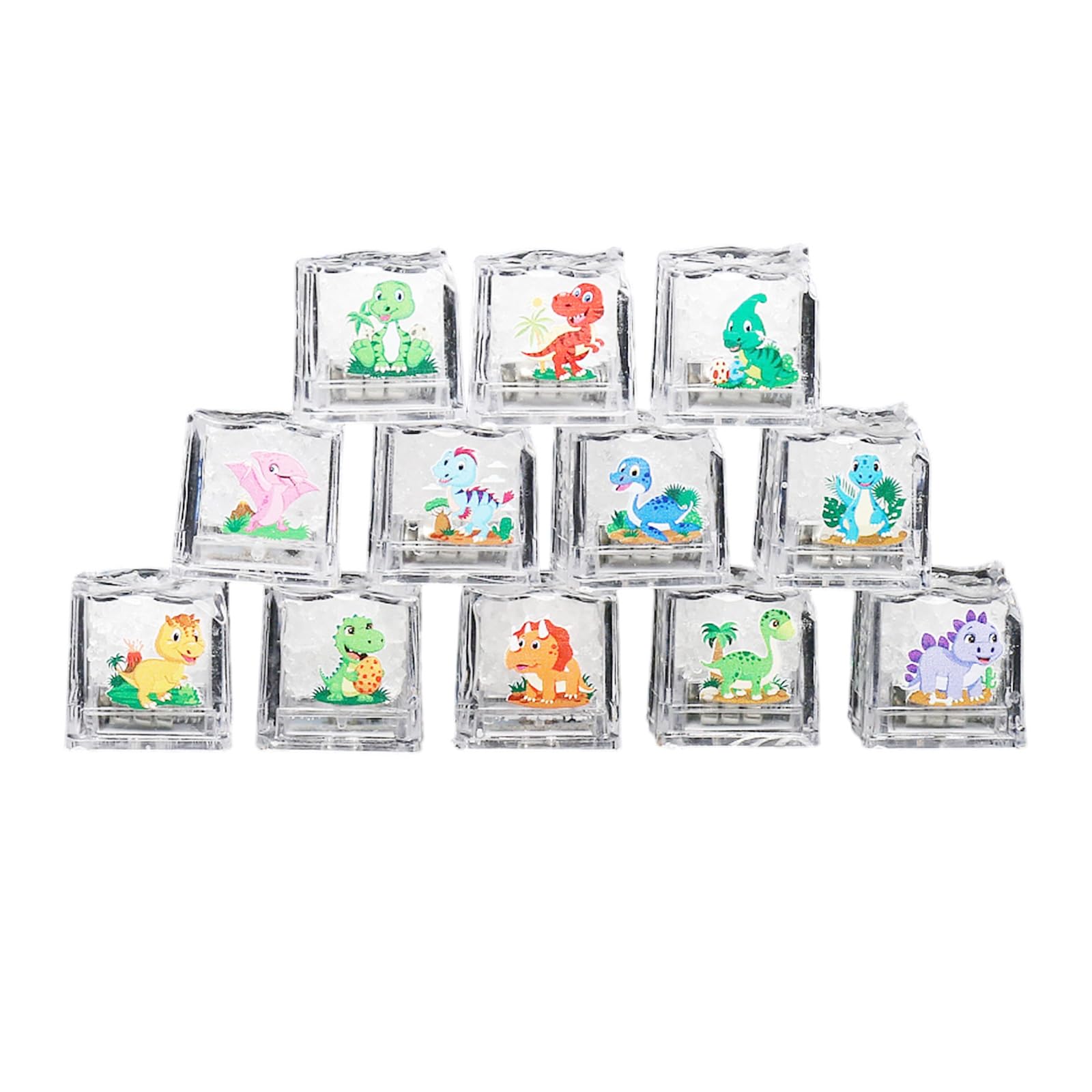 12PCS LED Glowing Ice Cubes Block for Bath Fun Cartoon Theme Light Up Toy Cube Family Holiday Activity Bath Tub Light Up Ice Cubes — view 6