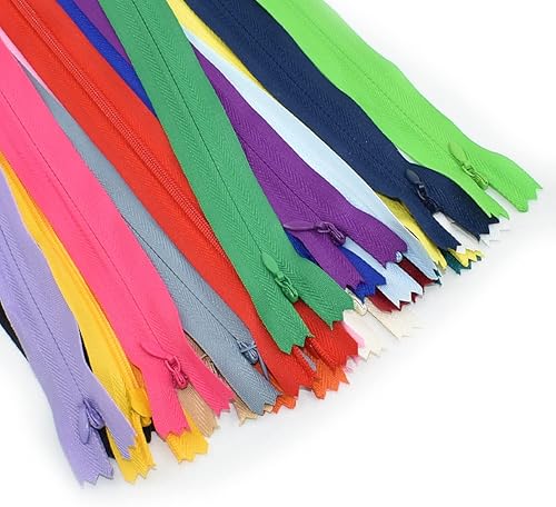 Miniatura 6 de 40 cremalleras invisibles de nailon, suministros de cremalleras para coser a granel en 20 colores para manualidades de costura a medida, vestidos,