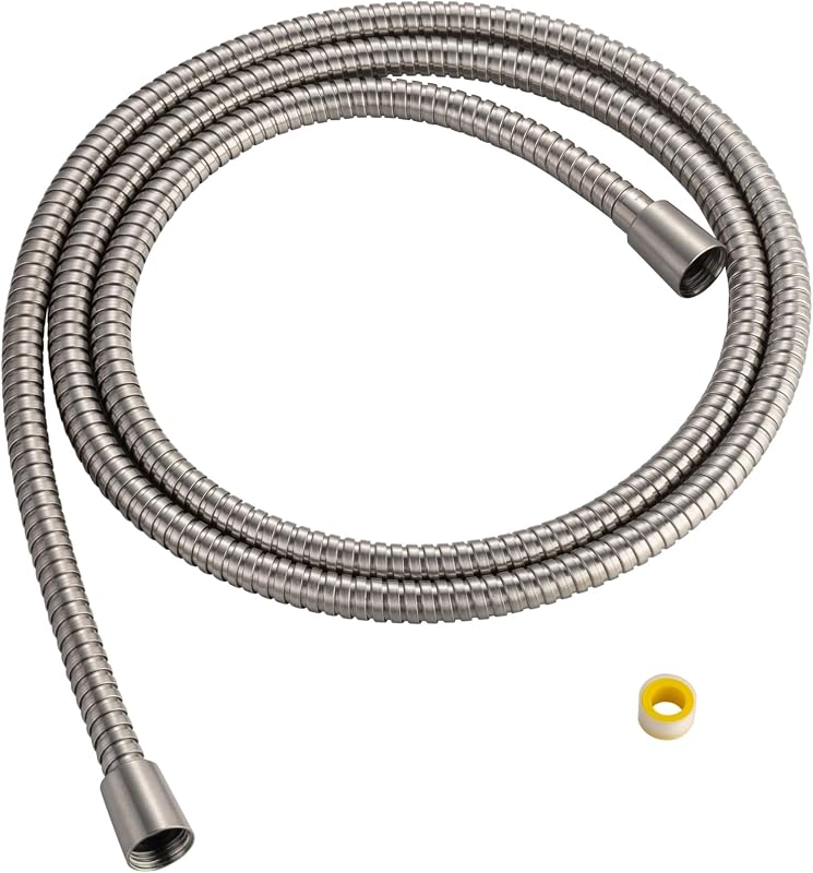 79 inches Kinkless Brushed Nickel Stainless Steel Natural Color Flexible Stainless Steel Shower Hose - Replacement for Handheld Showerhead Hose
