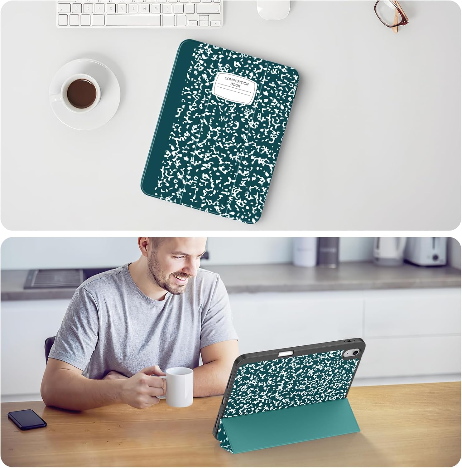 Soke Case for iPad (A16) 11th Generation 2025 11-inch, iPad 10th Generation 10.9 Inch (2022) with Pencil Holder, [Shockproof + Auto Sleep/Wake] Soft Back for iPad 11"/10.9" Cover, Book Teal