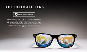 GloFX Ultimate Kaleidoscope Glasses - White - Rainbow EDM Rave Light Diffraction Eyewear (White)