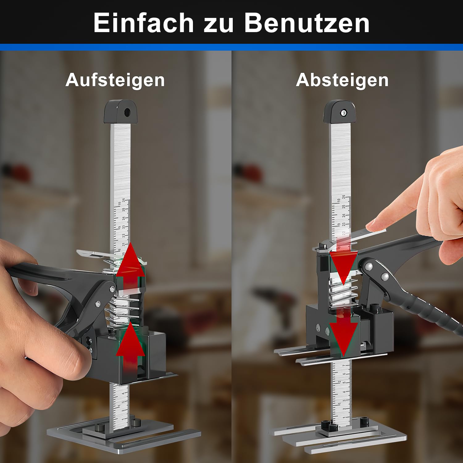 Arbeitssparende Hebehalterungen, Teleskop-Möbelheber, multifunktionale Hebevorrichtung mit Höhenverstellung, Möbelheber-Hebewerkzeug, 19-44 cm hoch (1pcs