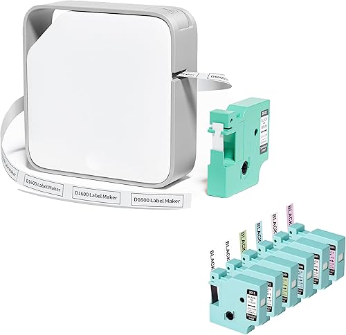 Máquina etiquetadora D1600, impresora de etiquetas Bluetooth con cinta de etiquetas compatible con Dymo LabelManager 160 210D 260P 280 360D 420P