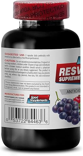 Miniatura 3 de Resveratrol Supreme 1200mg Máxima Fuerza Más 1200 Suplementos de Vino Tinto 1200, Suplemento de resveratrol Vino Tinto, Resveratrol antioxidante,