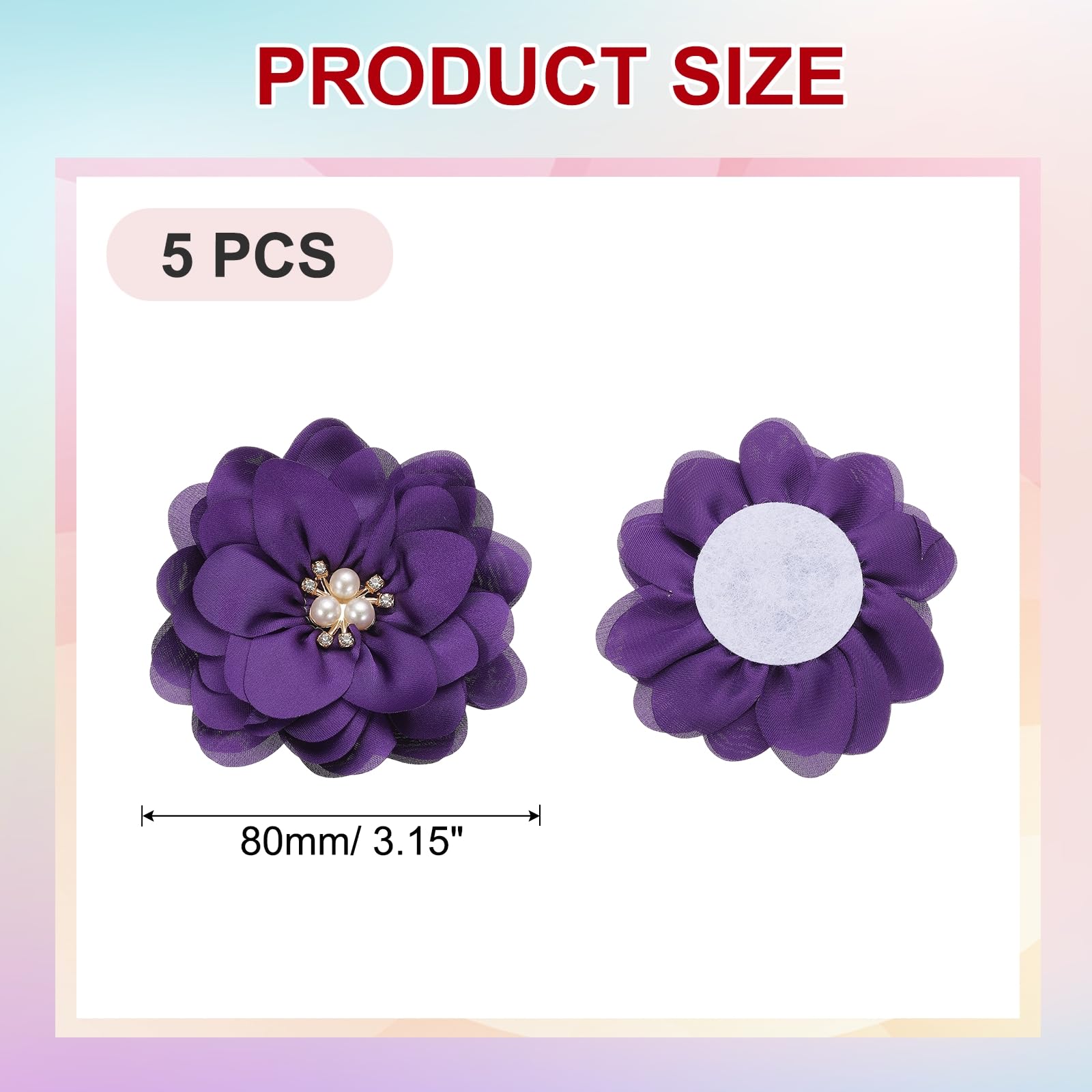 PATIKIL 3.15 Inch Chiffon Flowers - Image 2
