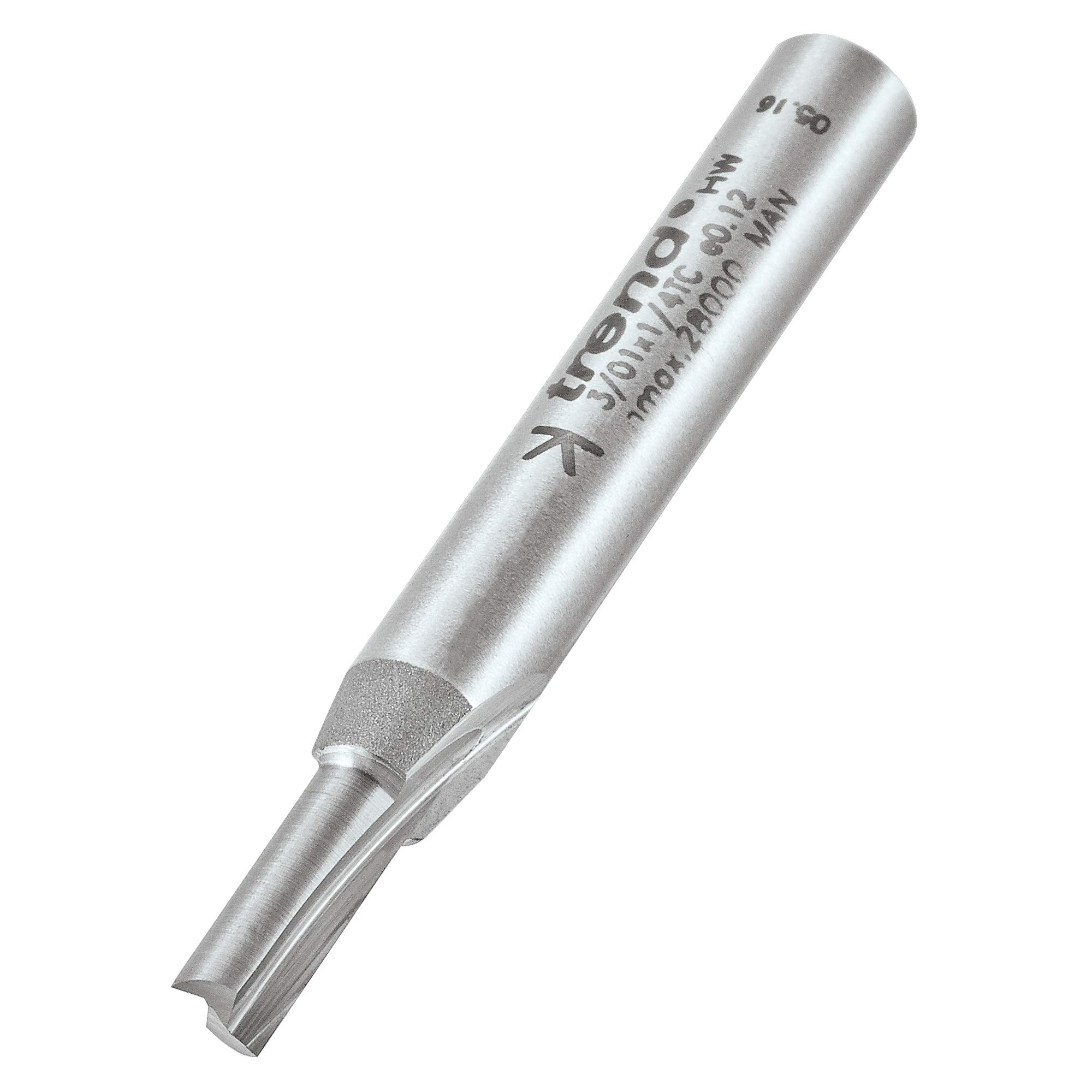 Trend Professional Straight Two Flute Router Cutter Bit, 1/4 Inch Shank, 4mm Cut Diameter, 11mm Cut Length, Tungsten Carbide Tipped, 3/01X1/4TC