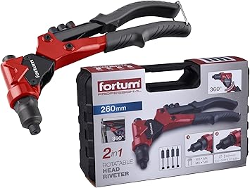 Combination Hand Riveter for Blind Rivets and Threaded Rivets, 360 Swivel Head, Rivet Nut Pliers for M3-M6 Rivet Nuts and 2.4-4.8 mm Pop Rivets, Rivet Pliers with Pull Pins