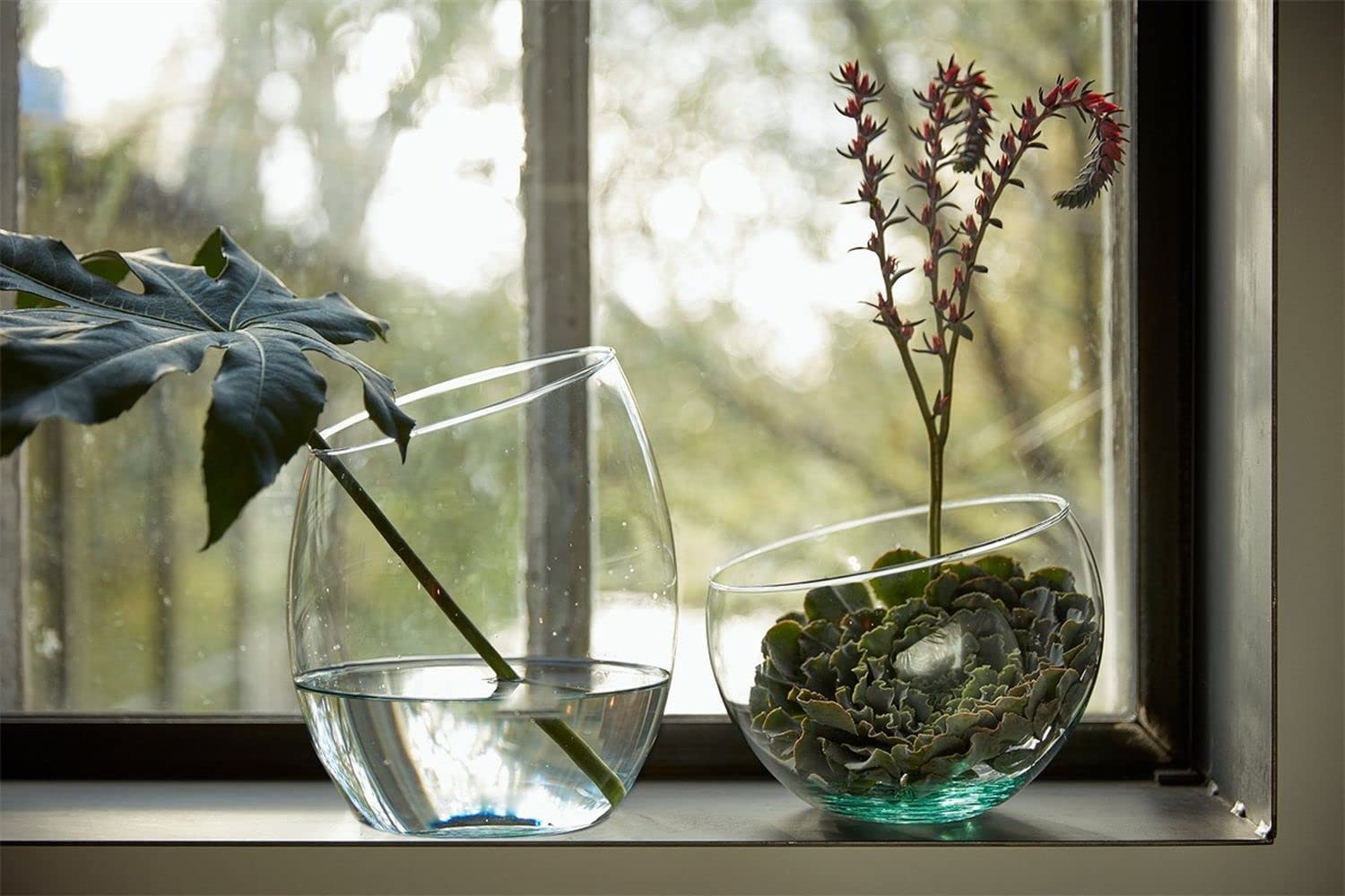 INNA-Glas Glas Übertopf Glas Kate, Kugel - rund, klar, 32cm, Ø 25,5cm | Blumentopf