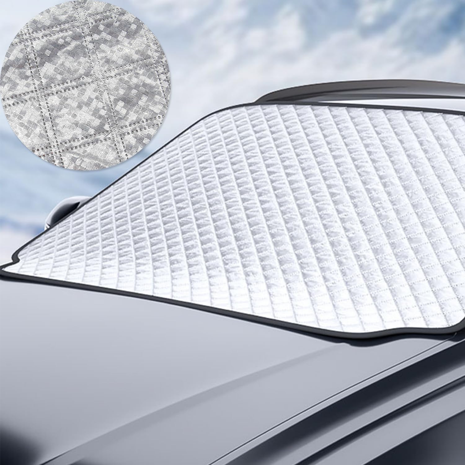 Couverture Pare Brise Voiture, Protege Pare Brise Anti Givre Hiver Bache Voiture Anti Gel Pare Soleil Voiture Pare Brise Avant 80790052