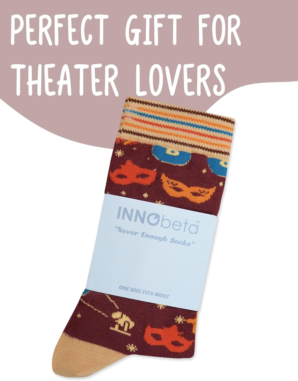 InnoBeta Broadway Musical Crew Socks, One Size, Multi, Unisex Adult, SOCKS, Tube Socks, Crew Length, Christmas, Birthday, Holidays, Machine Wash, 1 Pair - Image 6