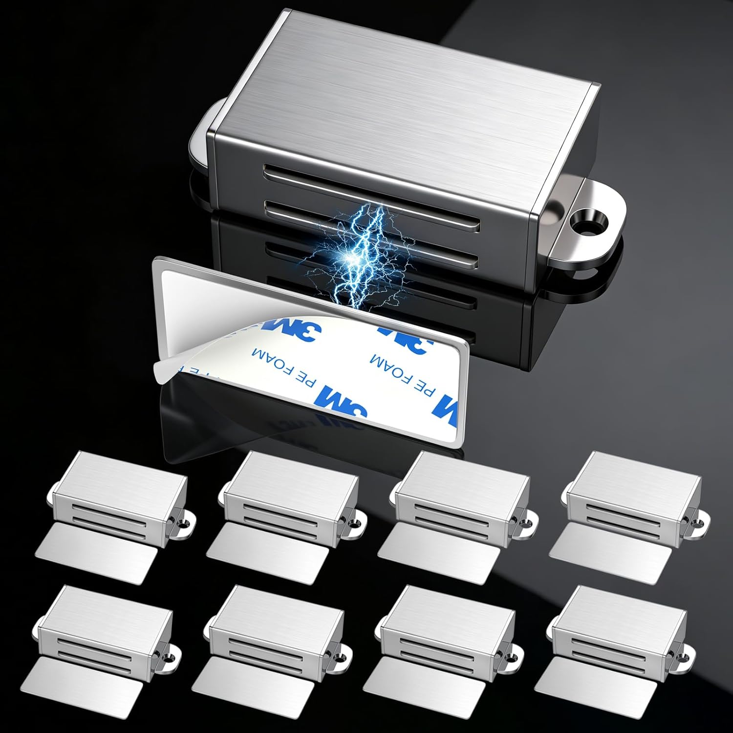 Cabinet Door Magnets Drawer Magnets Heavy Duty Magnetic Catches for Cabinet Doors 6 Pack Silver Magnetic Catches for Cabinet Doors & Drawers Strong Drawer Magnets