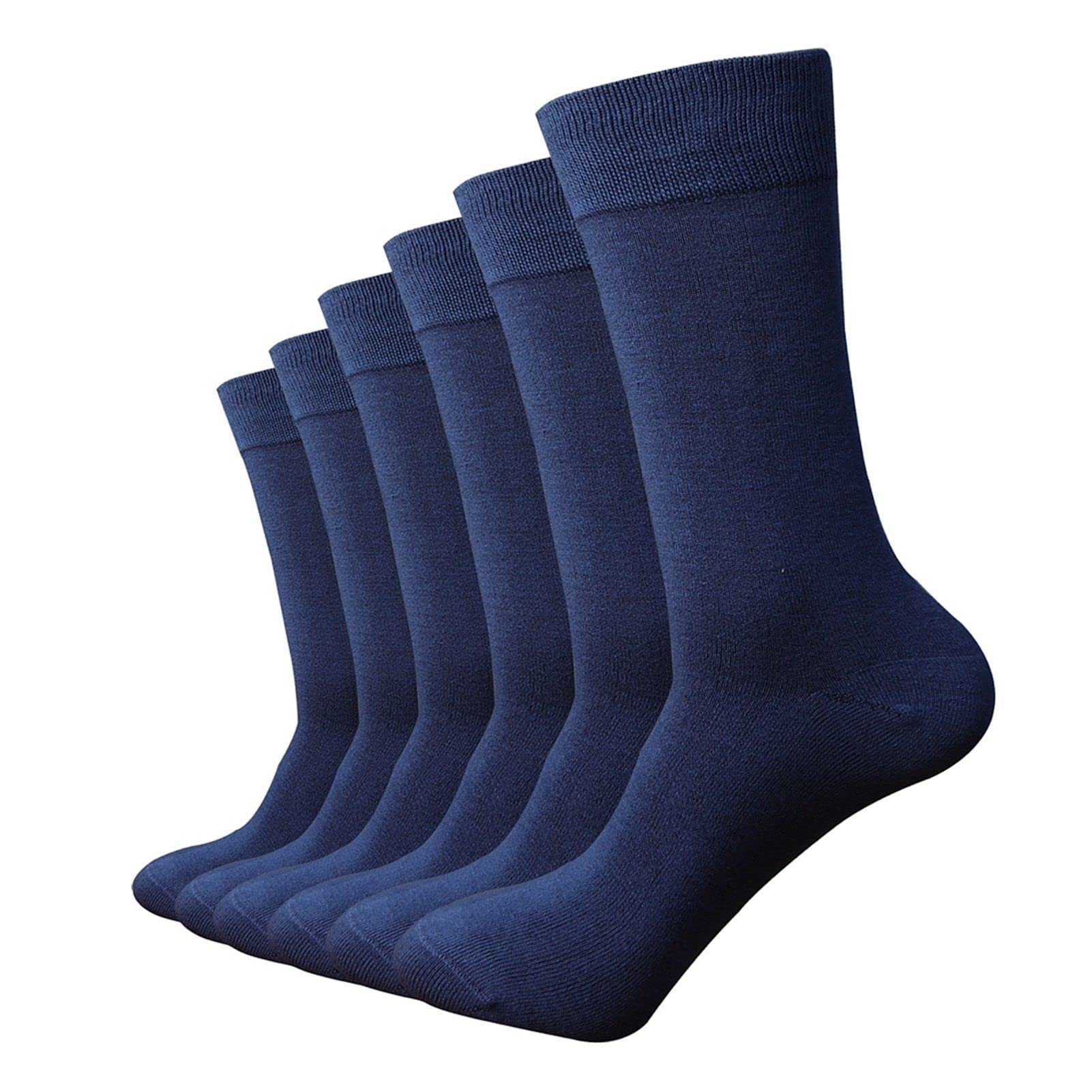 ZZSRJ Calcetines Azules de Color Azul de los Hombres Calcetines de Vestir de Negocios (6 Pares/Lote) (Color : 6pcs, tamaño : EU40-46)