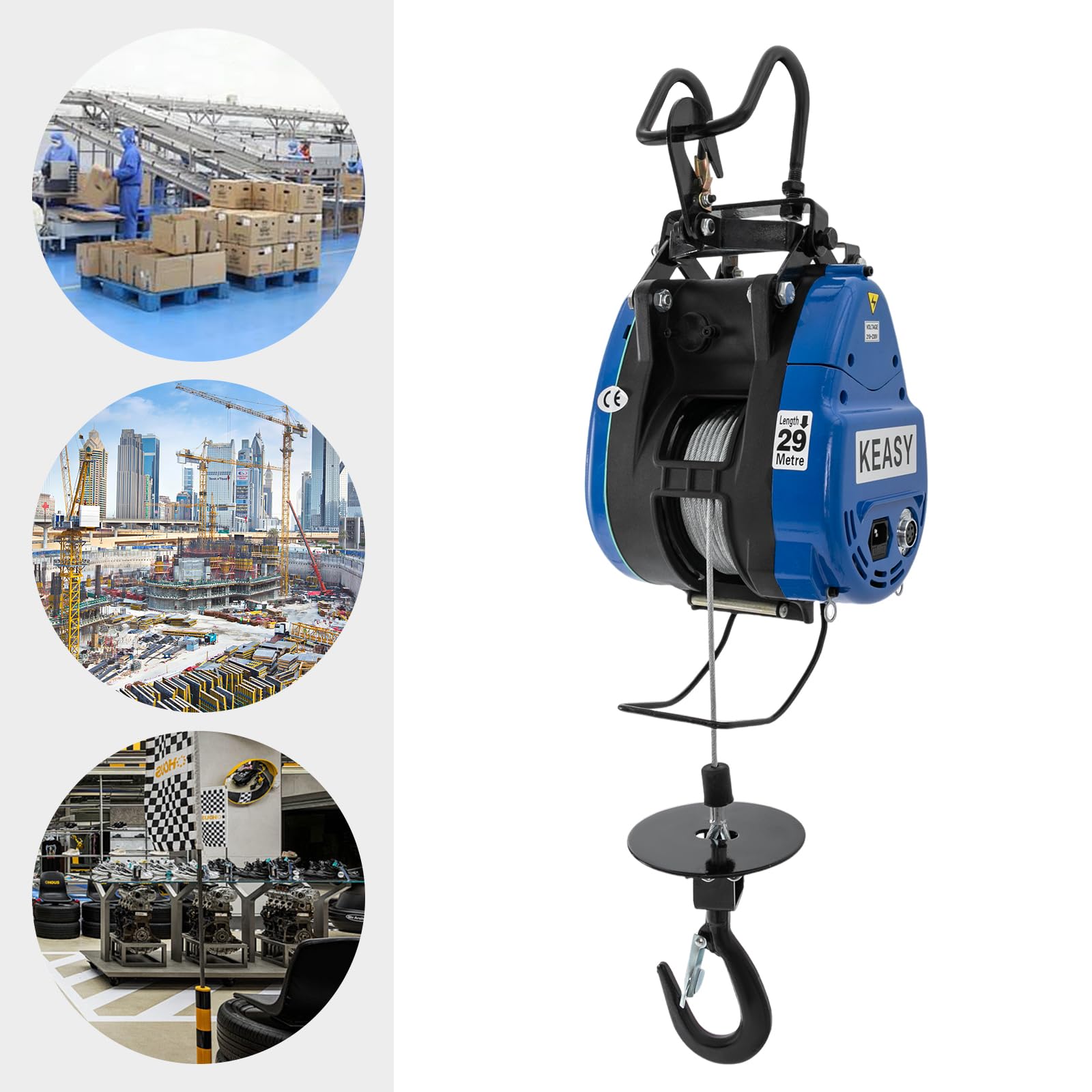 Paranco elettrico, paranco elettrico con telecomando wireless, controllo remoto verricello elettrico e una maniglia di controllo IP40