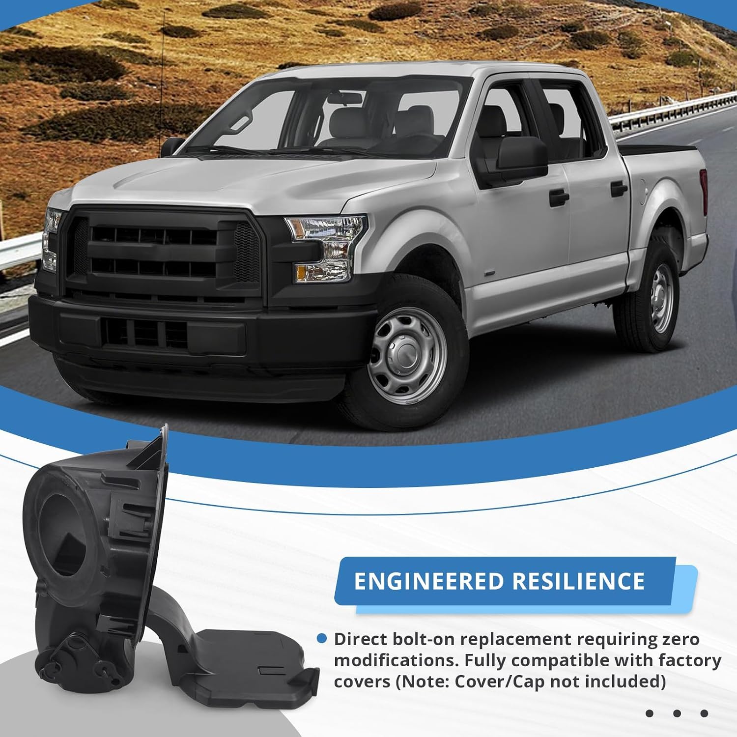FL3Z-9927936-A Fuel Filler Door Housing Pocket Assembly, Gas Tank Cap Door Hinge Compatible with Ford F150 2015-2020 (Only Suitable for 6.5 Foot Box) Replaces# FL3Z9927936A