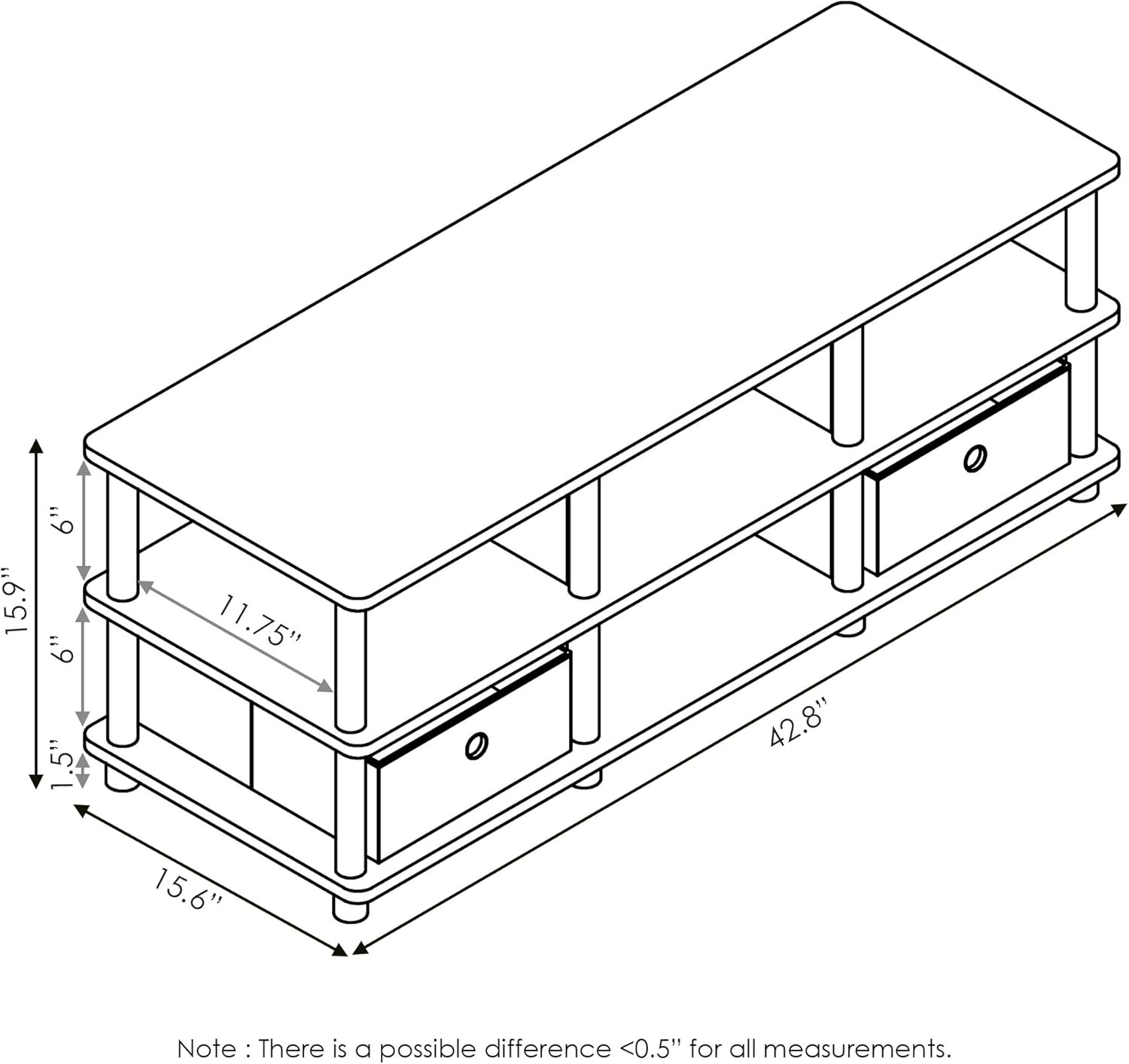 FURINNO Econ TV Entertainment Center, Espresso - Image 7