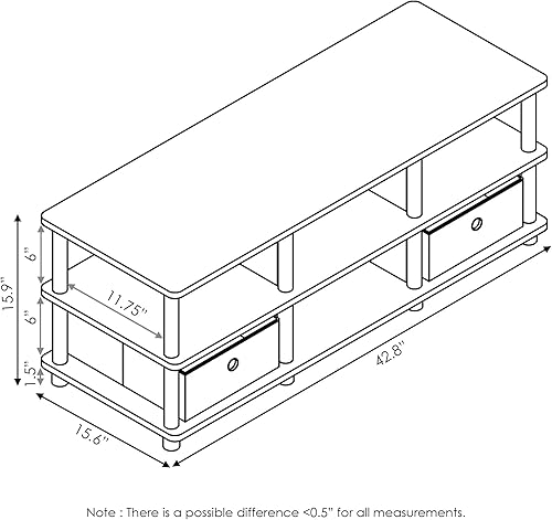 Miniatura 3 de Furinno Econ - Centro de entretenimiento con soporte para TV, color espresso