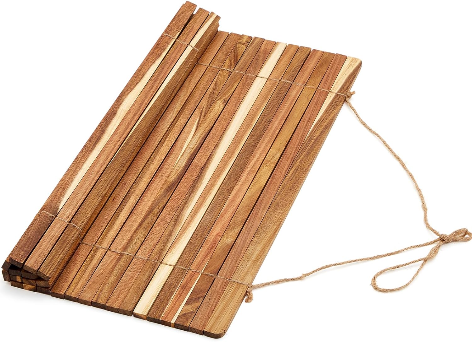 Maxdot Wooden Dish Drying Rack, 20.5 x 16 Inch Roll up Kitchen Over Sink Dish Drying Rack for Dishes, Plates, Bowls, Wooden Cover Counter Space, Crack Resistant Drainer, Kitchen Supplies