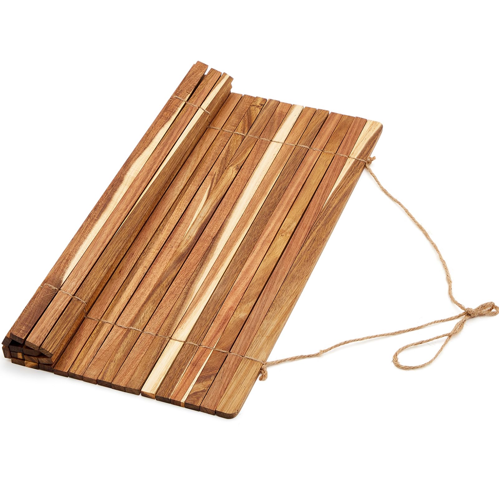 Maxdot 20.5 x 16 Wooden Roll up Dish Drying Rack, Kitchen Over Sink Dish Drying Rack for Dishes, Plates, Bowls, Wooden Cover Counter Space, Waterproof Crack Resistant Drainer, Kitchen Supplies