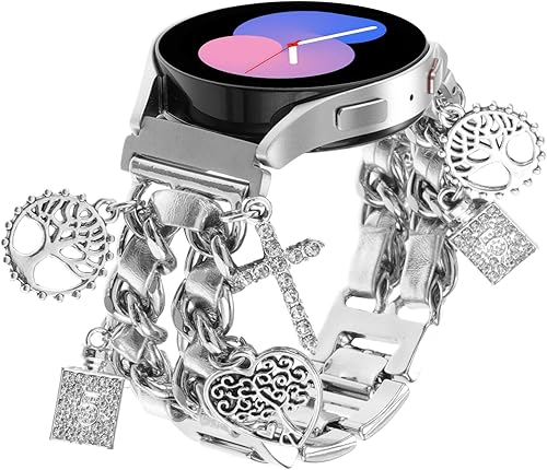 Miniatura 7 de REALSIGN Elegante correa de reloj de metal de 0.787 pulgadas compatible con Samsung Galaxy Watch 6 5 4 401.732 in, Watch 4 Classic 421.811 in, Watch