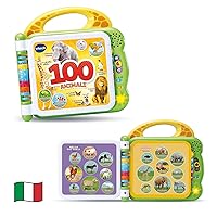 VTech Libro Illustrato Bilingue - 100 Animali per Bambini, Sensoriale in Italiano e Inglese