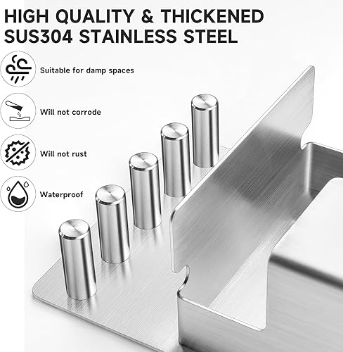 Miniatura 4 de Soporte para cepillo de dientes montado en la pared, soporte para cepillo de dientes eléctrico, soporte de cepillado de dientes de acero inoxidable,