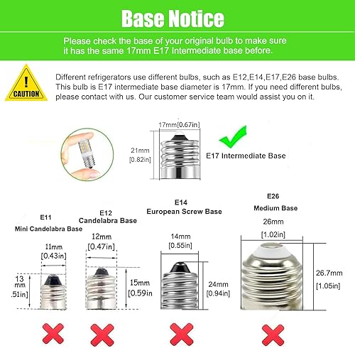 Miniatura 2 de Makergroup Bombilla LED para refrigerador, bombilla LED E17 T8 para nevera a prueba de humedad para bombillas de congelador particulares 297048600